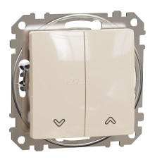 Вимикач для жалюзі Schneider Electric SDD112114 Sedna Design, 10A, бежевий, пластик, ip20, 2 клавіші, для врізного монтажу