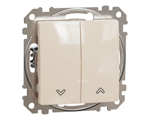 Вимикач для жалюзі Schneider Electric SDD112114 Sedna Design, 10A, бежевий, пластик, ip20, 2 клавіші, для врізного монтажу