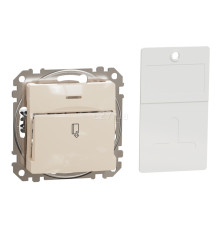 Вимикач картковий Schneider Electric SDD112121 Sedna Design, 10A, бежевий, пластик, ip20, для врізного монтажу