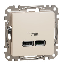 Розетка USB Schneider Electric SDD112401 Sedna Design, бежевий, пластик, для врізного монтажу