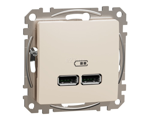 Розетка USB Schneider Electric SDD112401 Sedna Design, бежевий, пластик, для врізного монтажу