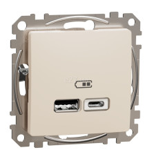 Розетка USB Schneider Electric SDD112402 Sedna Design, бежевий, пластик, для врізного монтажу