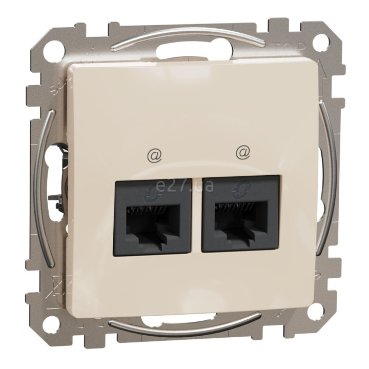 Розетка комп'ютерна Schneider Electric SDD112452 Sedna Design, бежевий, пластик, для врізного монтажу · Schneider Electric · schneider-electric-sdd112452