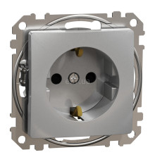 Розетка 220В Schneider Electric SDD113022 Sedna Design, алюміній, пластик, із заземленням, Schuko, без захисної кришки, зі шторками, для врізного монтажу