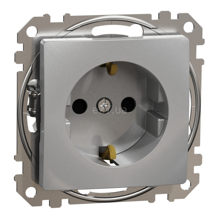 Розетка 220В Schneider Electric SDD113022 Sedna Design, алюміній, пластик, із заземленням, Schuko, без захисної кришки, зі шторками, для врізного монтажу · Schneider Electric · schneider-electric-sdd113022