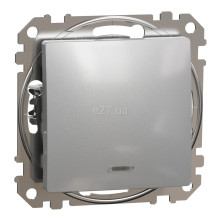 Вимикач 1-клавішний Schneider Electric SDD113101L Sedna Design, алюміній, пластик, з підсвіткою, для врізного монтажу · Schneider Electric · schneider-electric-sdd113101l