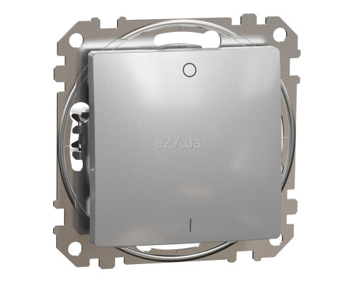 Вимикач двополюсний Schneider Electric SDD113102 Sedna Design, 10A, алюміній, пластик, ip20, 1 клавіша, без підсвітки та індикації, для врізного монтажу