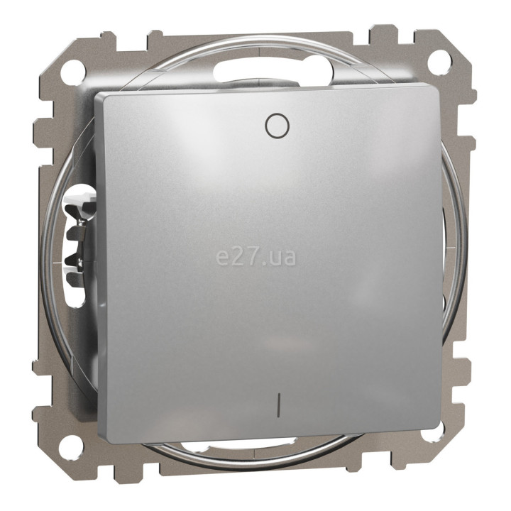 Вимикач двополюсний Schneider Electric SDD113102 Sedna Design, 10A, алюміній, пластик, ip20, 1 клавіша, без підсвітки та індикації, для врізного монтажу · Schneider Electric · schneider-electric-sdd113102