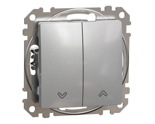 Вимикач для жалюзі Schneider Electric SDD113104 Sedna Design, 10A, алюміній, пластик, ip20, 2 клавіші, для врізного монтажу