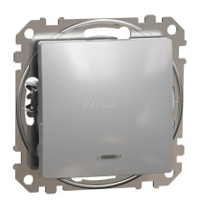 Перемикач перехресний 1-клавішний Schneider Electric SDD113107L Sedna Design, 10A, алюміній, пластик, ip20, 1 клавіша, з підсвіткою, для врізного монтажу