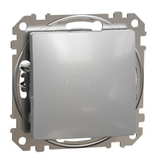 Вимикач без фіксації 1-клавішний Schneider Electric SDD113111 Sedna Design, 10A, алюміній, пластик, без підсвітки та індикації, для врізного монтажу