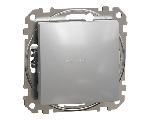 Вимикач без фіксації 1-клавішний Schneider Electric SDD113111 Sedna Design, 10A, алюміній, пластик, без підсвітки та індикації, для врізного монтажу