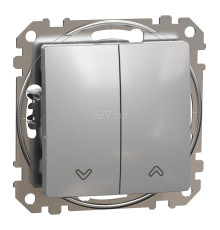 Вимикач для жалюзі Schneider Electric SDD113114 Sedna Design, 10A, алюміній, пластик, ip20, 2 клавіші, для врізного монтажу