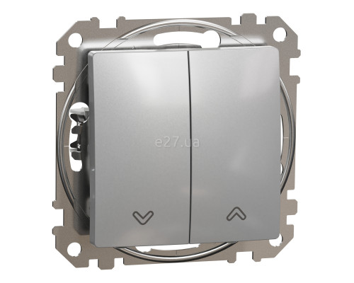 Вимикач для жалюзі Schneider Electric SDD113114 Sedna Design, 10A, алюміній, пластик, ip20, 2 клавіші, для врізного монтажу