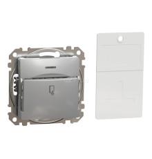 Вимикач картковий Schneider Electric SDD113121 Sedna Design, 10A, алюміній, пластик, ip20, для врізного монтажу