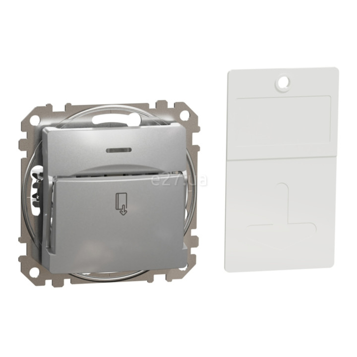 Вимикач картковий Schneider Electric SDD113121 Sedna Design, 10A, алюміній, пластик, ip20, для врізного монтажу · Schneider Electric · schneider-electric-sdd113121