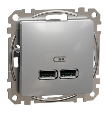 Розетка USB Schneider Electric SDD113401 Sedna Design, алюміній, пластик, для врізного монтажу