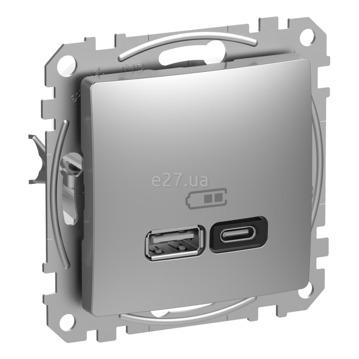 Розетка USB Schneider Electric SDD113404 Sedna Design, алюміній, пластик, ip20, для врізного монтажу · Schneider Electric · schneider-electric-sdd113404