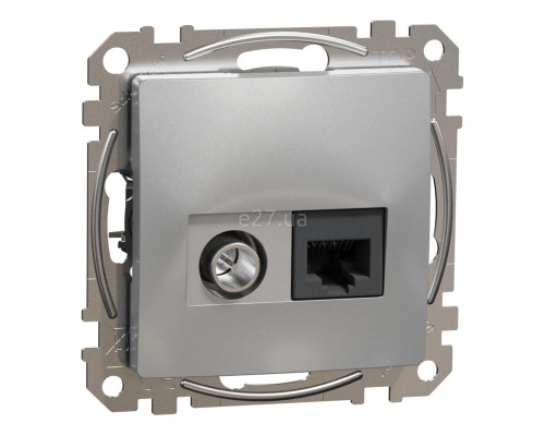 Розетка TV і RJ45 Schneider Electric SDD113469T Sedna Design, алюміній, пластик, для врізного монтажу