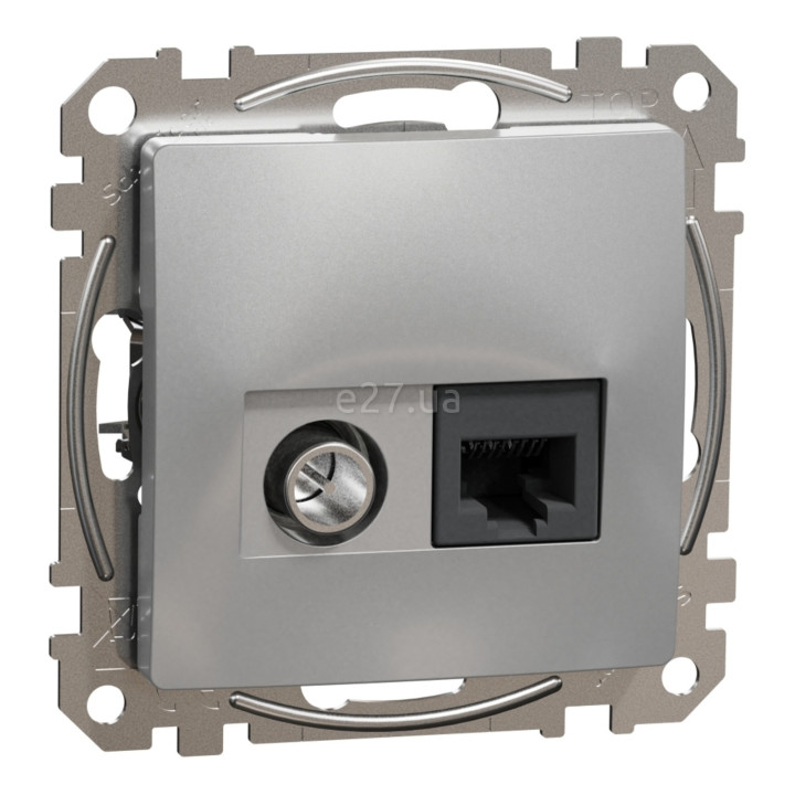 Розетка TV і RJ45 Schneider Electric SDD113469T Sedna Design, алюміній, пластик, для врізного монтажу · Schneider Electric · schneider-electric-sdd113469t
