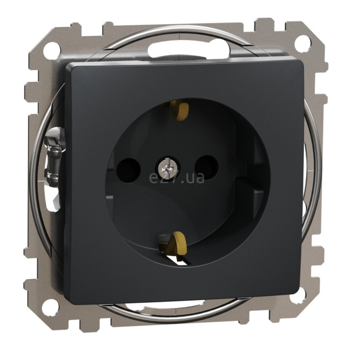 Розетка 220В Schneider Electric SDD114022 Sedna Design, чорний, пластик, із заземленням, Schuko, без захисної кришки, зі шторками, для врізного монтажу · Schneider Electric · schneider-electric-sdd114022