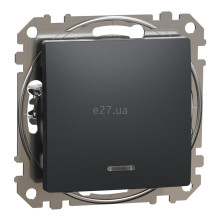 Вимикач 1-клавішний Schneider Electric SDD114101L Sedna Design, чорний, пластик, з підсвіткою, для врізного монтажу · Schneider Electric · schneider-electric-sdd114101l