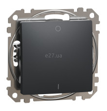 Вимикач двополюсний Schneider Electric SDD114102 Sedna Design, 10A, чорний, пластик, ip20, 1 клавіша, без підсвітки та індикації, для врізного монтажу