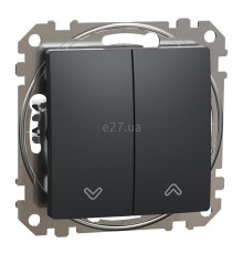Вимикач для жалюзі Schneider Electric SDD114104 Sedna Design, 10A, чорний, пластик, ip20, 2 клавіші, для врізного монтажу
