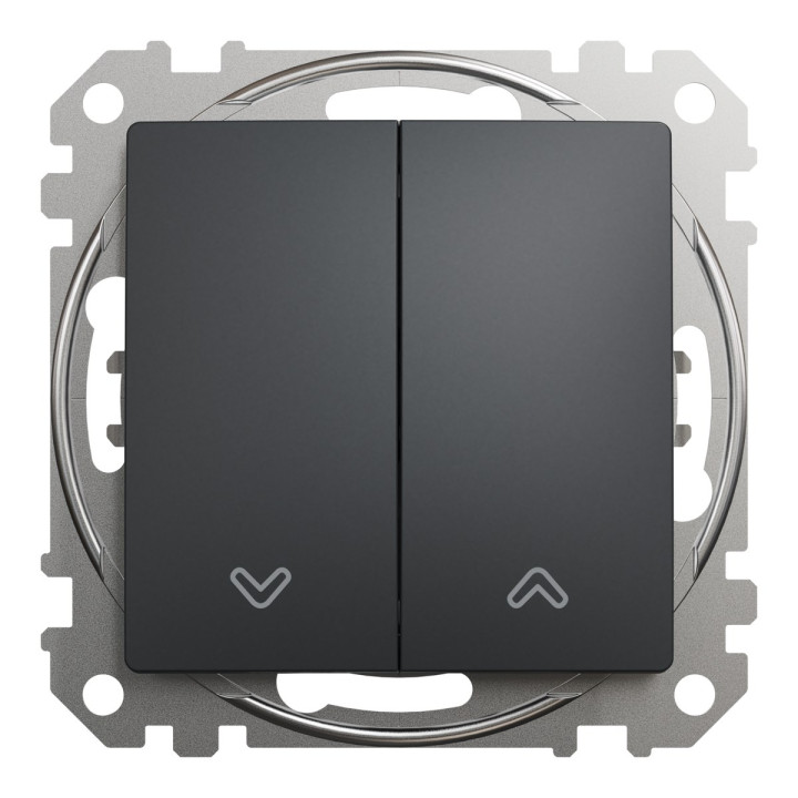 Вимикач для жалюзі Schneider Electric SDD114104 Sedna Design, 10A, чорний, пластик, ip20, 2 клавіші, для врізного монтажу · Schneider Electric · schneider-electric-sdd114104