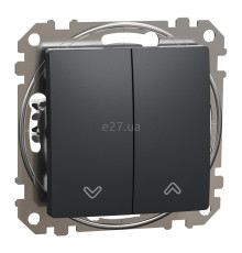 Вимикач для жалюзі Schneider Electric SDD114114 Sedna Design, 10A, чорний, пластик, ip20, 2 клавіші, для врізного монтажу