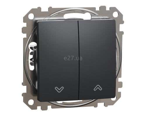 Вимикач для жалюзі Schneider Electric SDD114114 Sedna Design, 10A, чорний, пластик, ip20, 2 клавіші, для врізного монтажу