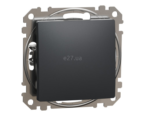Перемикач прохідний 1-клавішний Schneider Electric SDD114116 Sedna Design, 10A, чорний, пластик, ip20, 1 клавіша, без підсвітки та індикації, для врізного монтажу