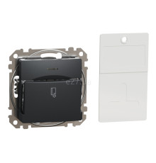 Вимикач картковий Schneider Electric SDD114121 Sedna Design, 10A, чорний, пластик, ip20, для врізного монтажу