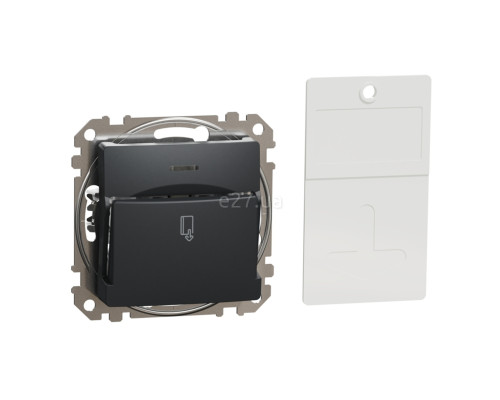 Вимикач картковий Schneider Electric SDD114121 Sedna Design, 10A, чорний, пластик, ip20, для врізного монтажу