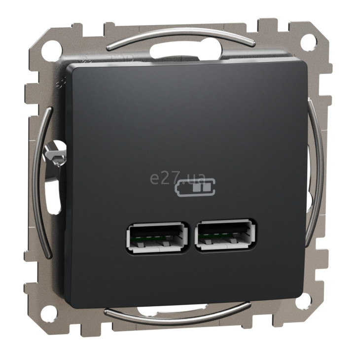 Розетка USB Schneider Electric SDD114401 Sedna Design, чорний, пластик, для врізного монтажу · Schneider Electric · schneider-electric-sdd114401