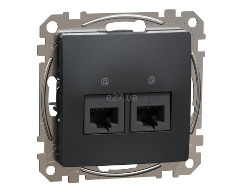 Розетка комп'ютерна Schneider Electric SDD114452 Sedna Design, чорний, пластик, для врізного монтажу