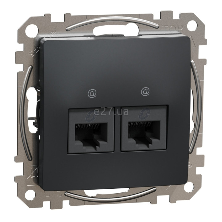 Розетка комп'ютерна Schneider Electric SDD114452 Sedna Design, чорний, пластик, для врізного монтажу · Schneider Electric · schneider-electric-sdd114452