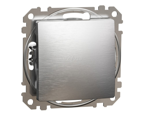 Вимикач 1-клавішний Schneider Electric SDD170101 Sedna Elements, 10A, матовий алюміній, пластик, ip20, 1 клавіша, без підсвітки та індикації, для врізного монтажу