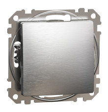 Вимикач без фіксації 1-клавішний Schneider Electric SDD170111 Sedna Elements, 10A, матовий алюміній, пластик, ip20, 1 клавіша, без підсвітки та індикації, для врізного монтажу