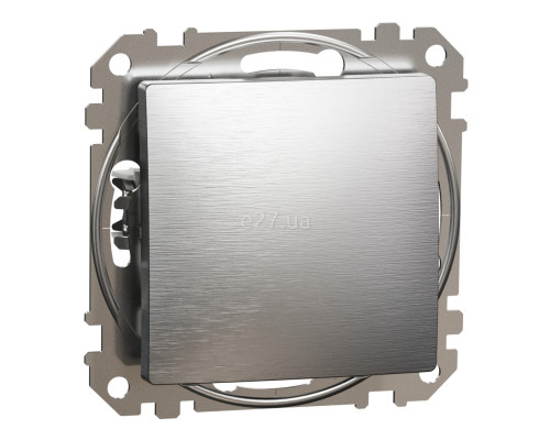 Вимикач без фіксації 1-клавішний Schneider Electric SDD170111 Sedna Elements, 10A, матовий алюміній, пластик, ip20, 1 клавіша, без підсвітки та індикації, для врізного монтажу