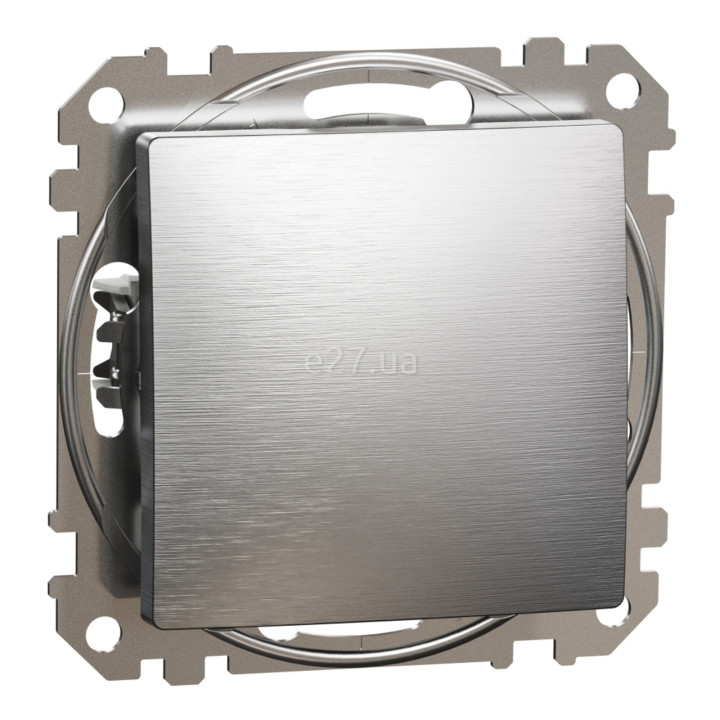 Вимикач без фіксації 1-клавішний Schneider Electric SDD170111 Sedna Elements, 10A, матовий алюміній, пластик, ip20, 1 клавіша, без підсвітки та індикації, для врізного монтажу · Schneider Electric · schneider-electric-sdd170111