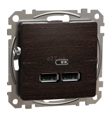 Розетка USB Schneider Electric SDD181401 Sedna Elements, венге, пластик, ip20, для врізного монтажу