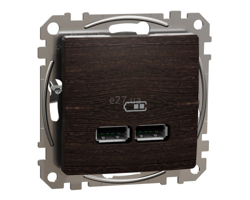 Розетка USB Schneider Electric SDD181401 Sedna Elements, венге, пластик, ip20, для врізного монтажу
