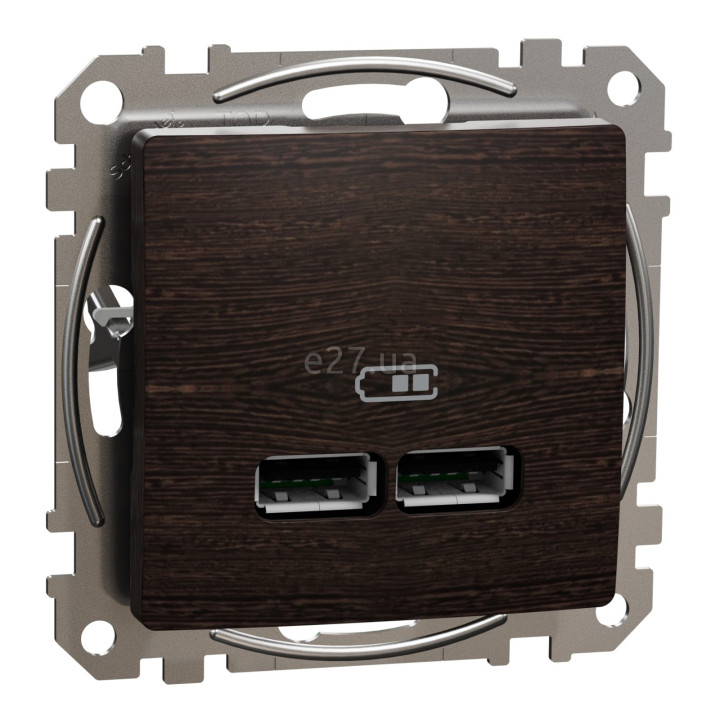 Розетка USB Schneider Electric SDD181401 Sedna Elements, венге, пластик, ip20, для врізного монтажу · Schneider Electric · schneider-electric-sdd181401