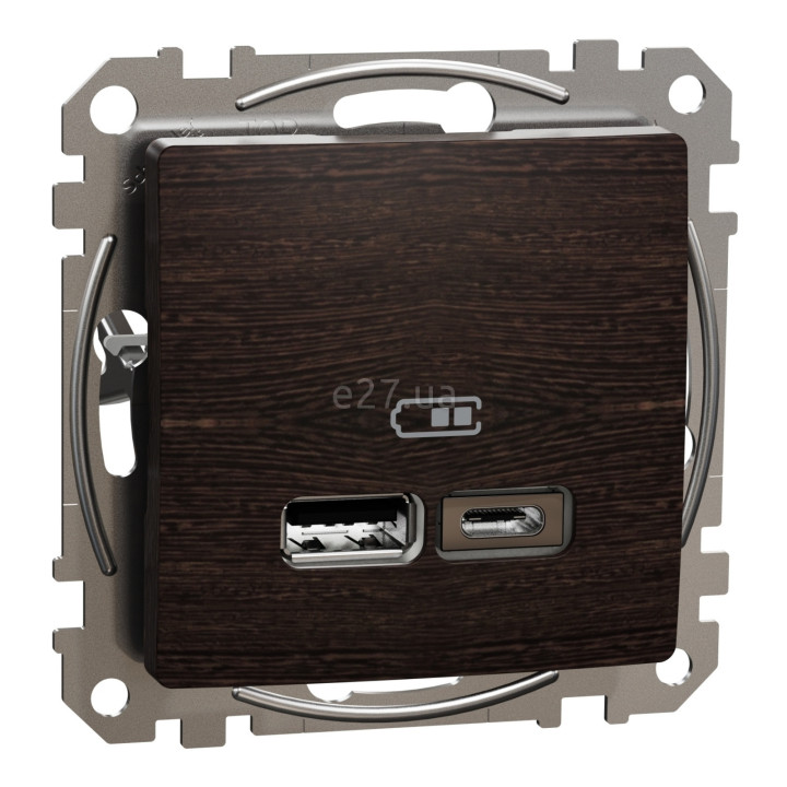 Розетка USB Schneider Electric SDD181402 Sedna Elements, венге, пластик, ip20, для врізного монтажу · Schneider Electric · schneider-electric-sdd181402