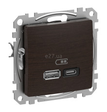 Розетка USB Schneider Electric SDD181404 Sedna Elements, венге, пластик, ip20, для врізного монтажу