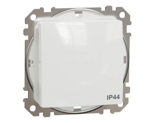 Вимикач 1-клавішний Schneider Electric SDD211101 Sedna Design, 10A, білий, пластик, ip44, 1 клавіша, без підсвітки та індикації, для врізного монтажу