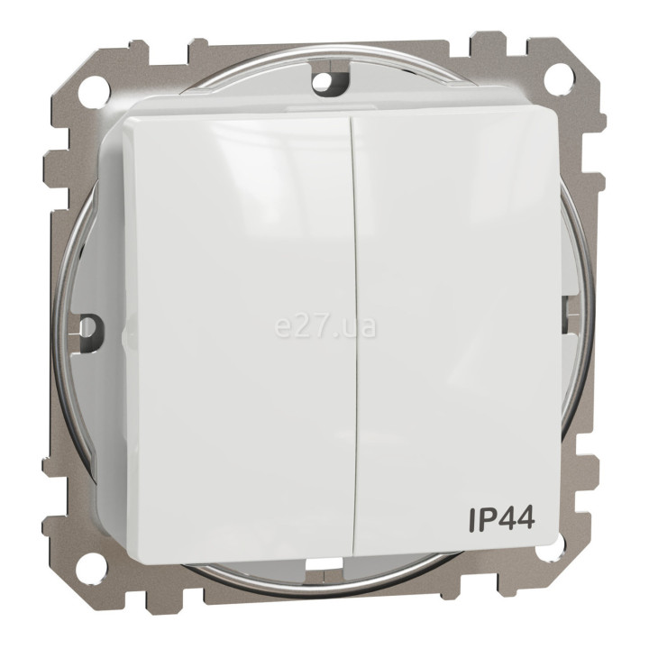 Вимикач 2-клавішний Schneider Electric SDD211105 Sedna Design, 10A, білий, пластик, ip44, 2 клавіші, без підсвітки та індикації, для врізного монтажу · Schneider Electric · schneider-electric-sdd211105