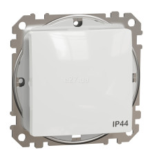 Перемикач прохідний 1-клавішний Schneider Electric SDD211106 Sedna Design, білий, пластик, ip44, без підсвітки та індикації, для врізного монтажу