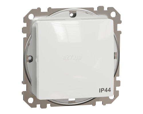 Перемикач прохідний 1-клавішний Schneider Electric SDD211106 Sedna Design, білий, пластик, ip44, без підсвітки та індикації, для врізного монтажу